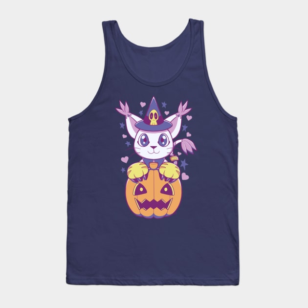 Happy Meowloween V1 Tank Top by MeenGreenie